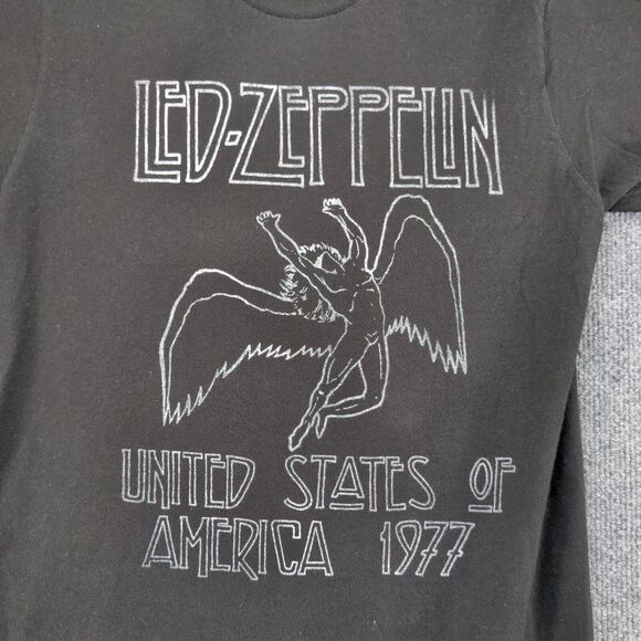 Retro Led Zeppelin United State of America 1977 T-Shirt Mens Small Black 2020 - Picture 3 of 12
